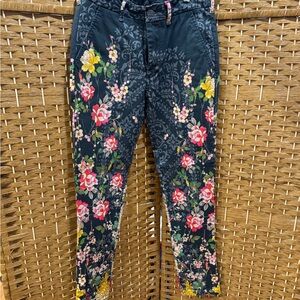 Johnny Was Dark Floral Ankle Jeans